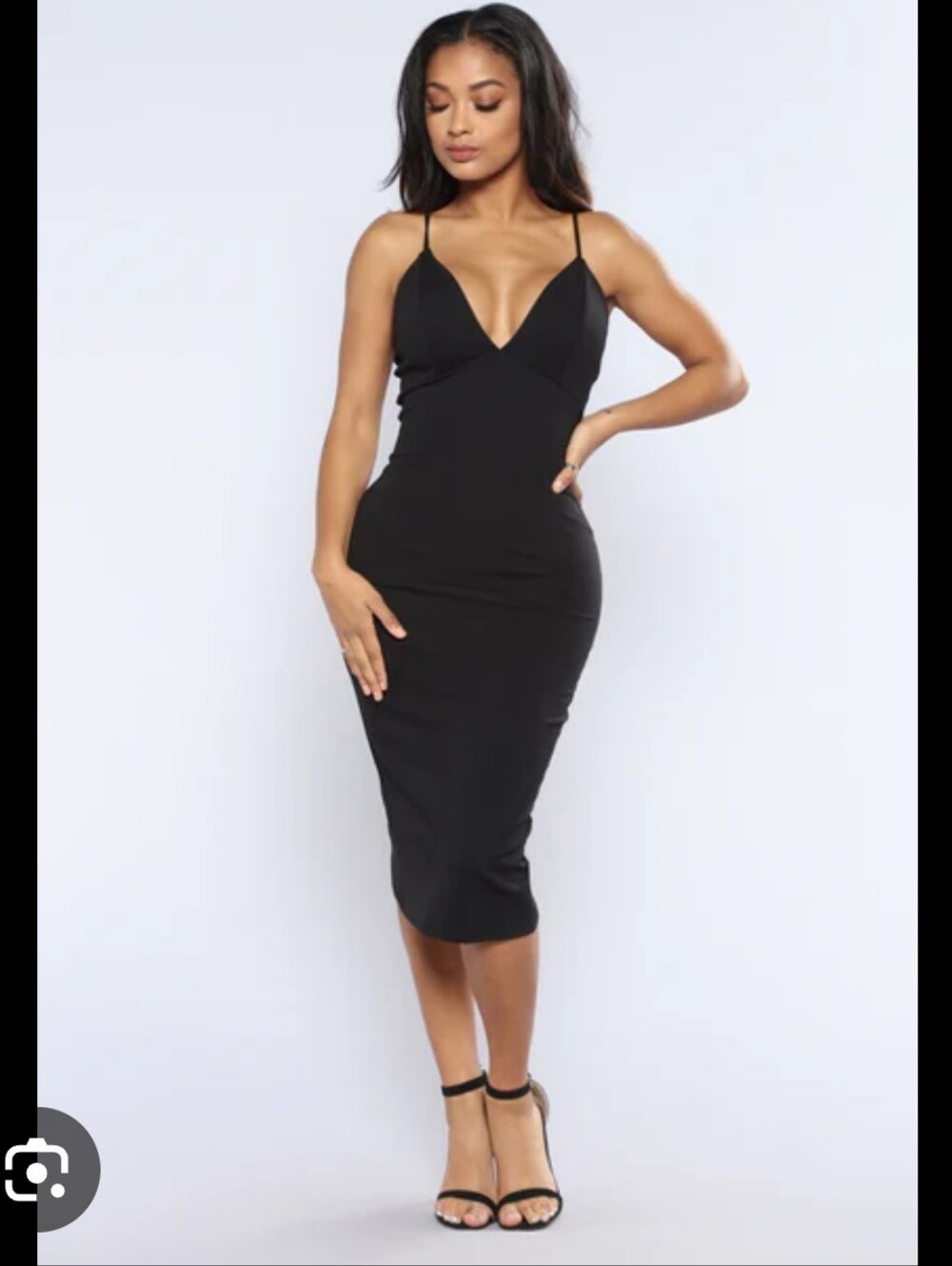 Seni & Cade Black Bodycon Dress Size XS Spaghetti Strap Mini Cocktail Party